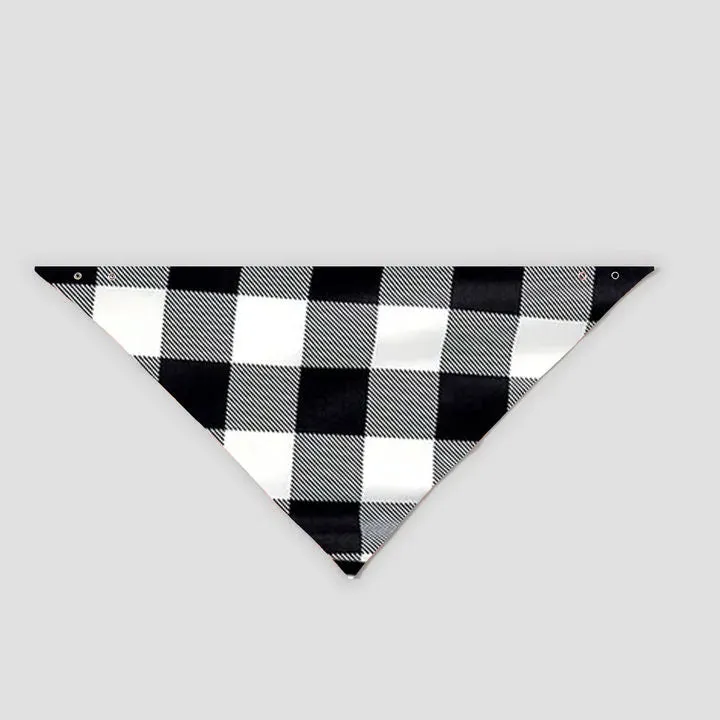 2024 Family Christmas Text Print Black Long Sleeve Top with Black And White Plaid Pants Family Matching Pajamas