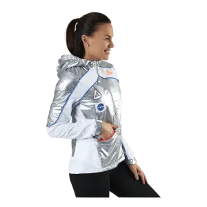 Adidas Marathon Space Race Jacket Women Matte Silver / White