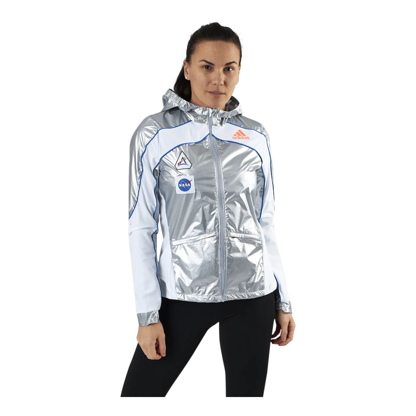 Adidas Marathon Space Race Jacket Women Matte Silver / White