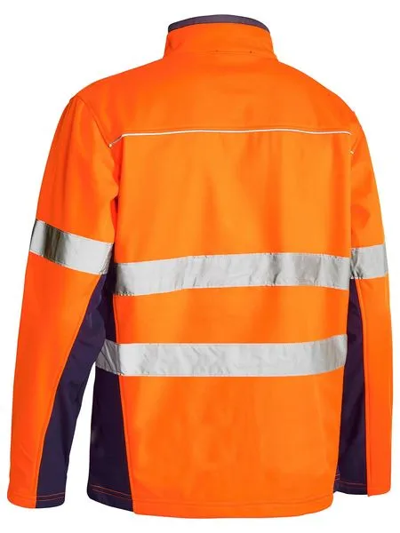 Bisley Soft Shell Jacket with 3M Reflective Tape - Orange/Navy (BJ6059T)