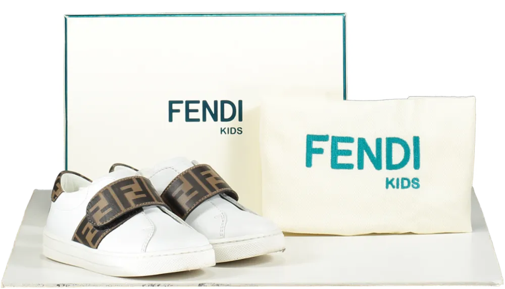Fendi White Logo Trainers UK 5.5 EU 22 