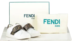 Fendi White Logo Trainers UK 5.5 EU 22 