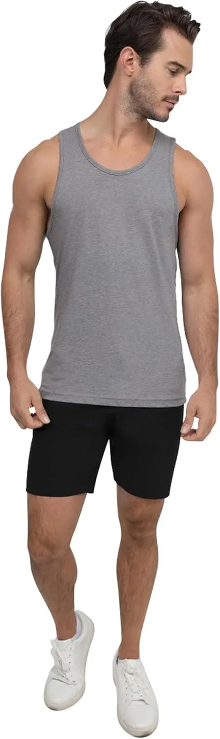 INTO THE AM Premium Basic Tank Tops for Men - Beach Workout Muscle Tanks S - 2XL