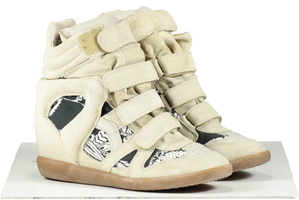 Isabel Marant Cream Beckett Suede Trainers UK 7 EU 40 