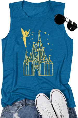 Magical Tank Tops Women Magic Kingdom Tank Fairy Castle Tshirt Girls Trip Tee Family Vacation Shirt Summer Sleeveless Tops