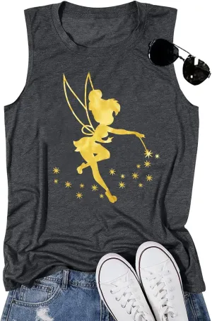 Magical Tank Tops Women Magic Kingdom Tank Fairy Castle Tshirt Girls Trip Tee Family Vacation Shirt Summer Sleeveless Tops