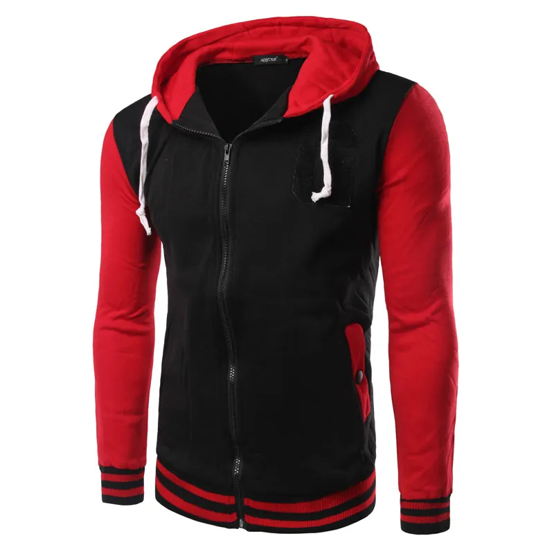 Solid Color Hoodies - Zip Up Red Fashion Grey Hoodie