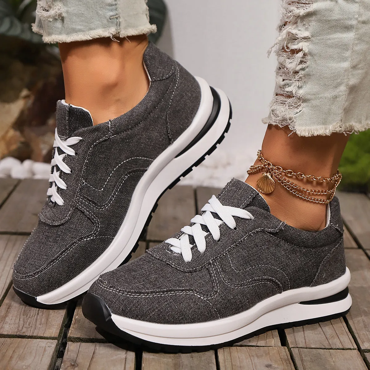 Tahlia  Classic Lace-Up Trainers