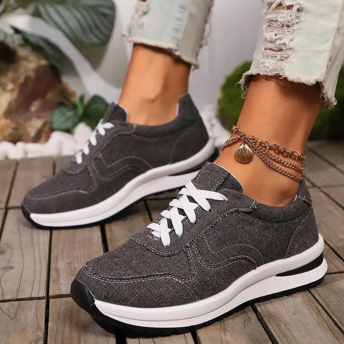 Tahlia  Classic Lace-Up Trainers