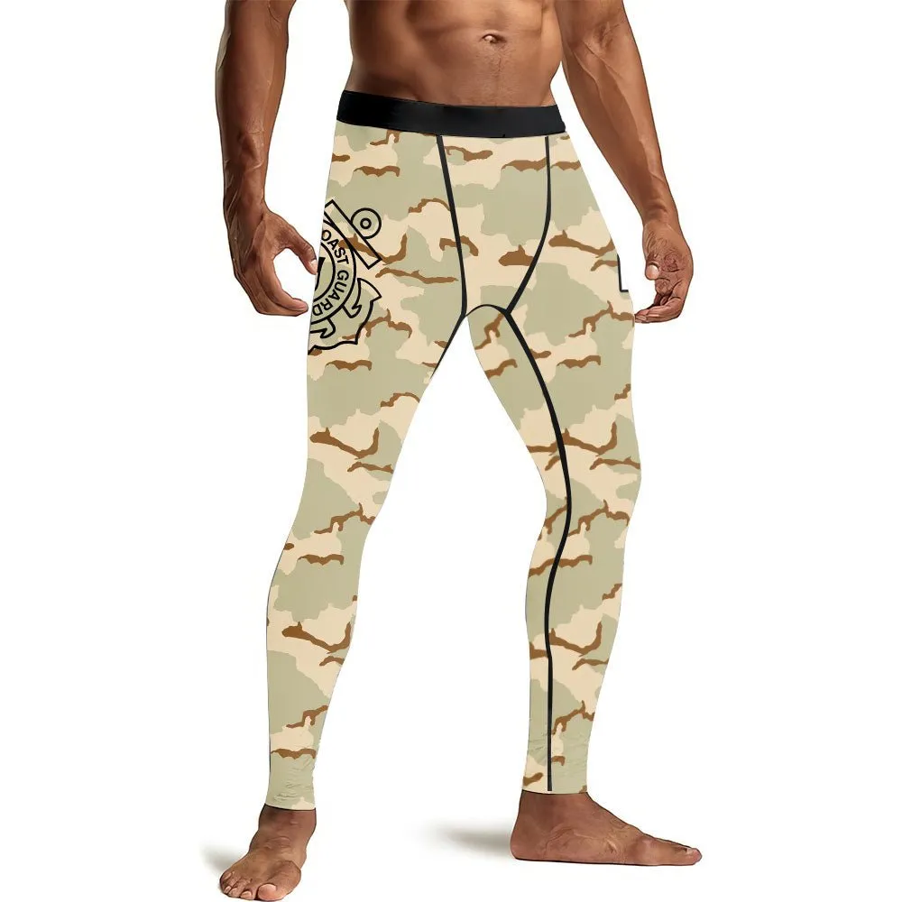 USA Coast Guard Veteran Men's Compression Leggings