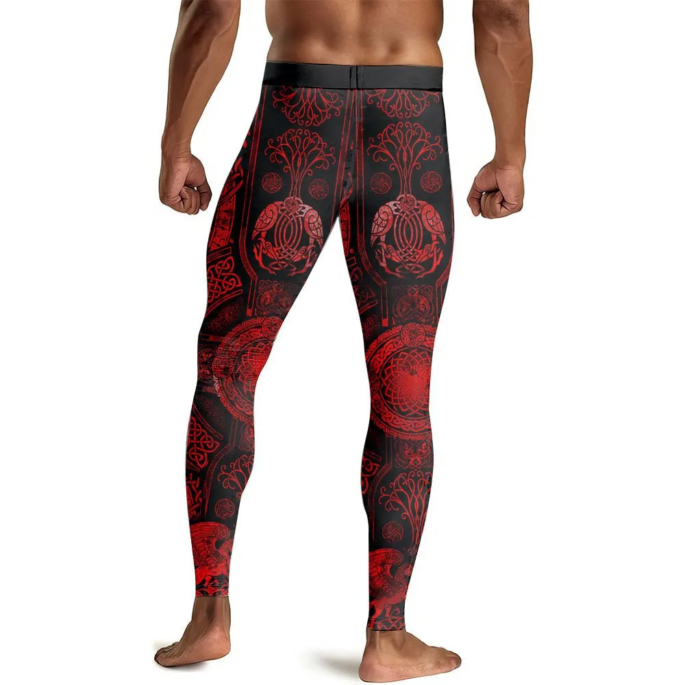 Viking Suncatcher Red Men's Compression Leggings