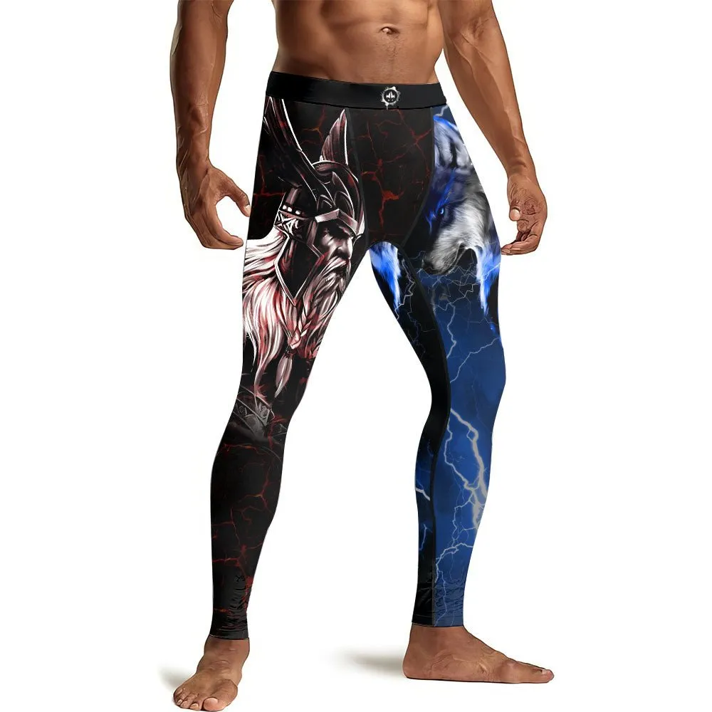 Viking Versus Wolf Men's Compression Leggings