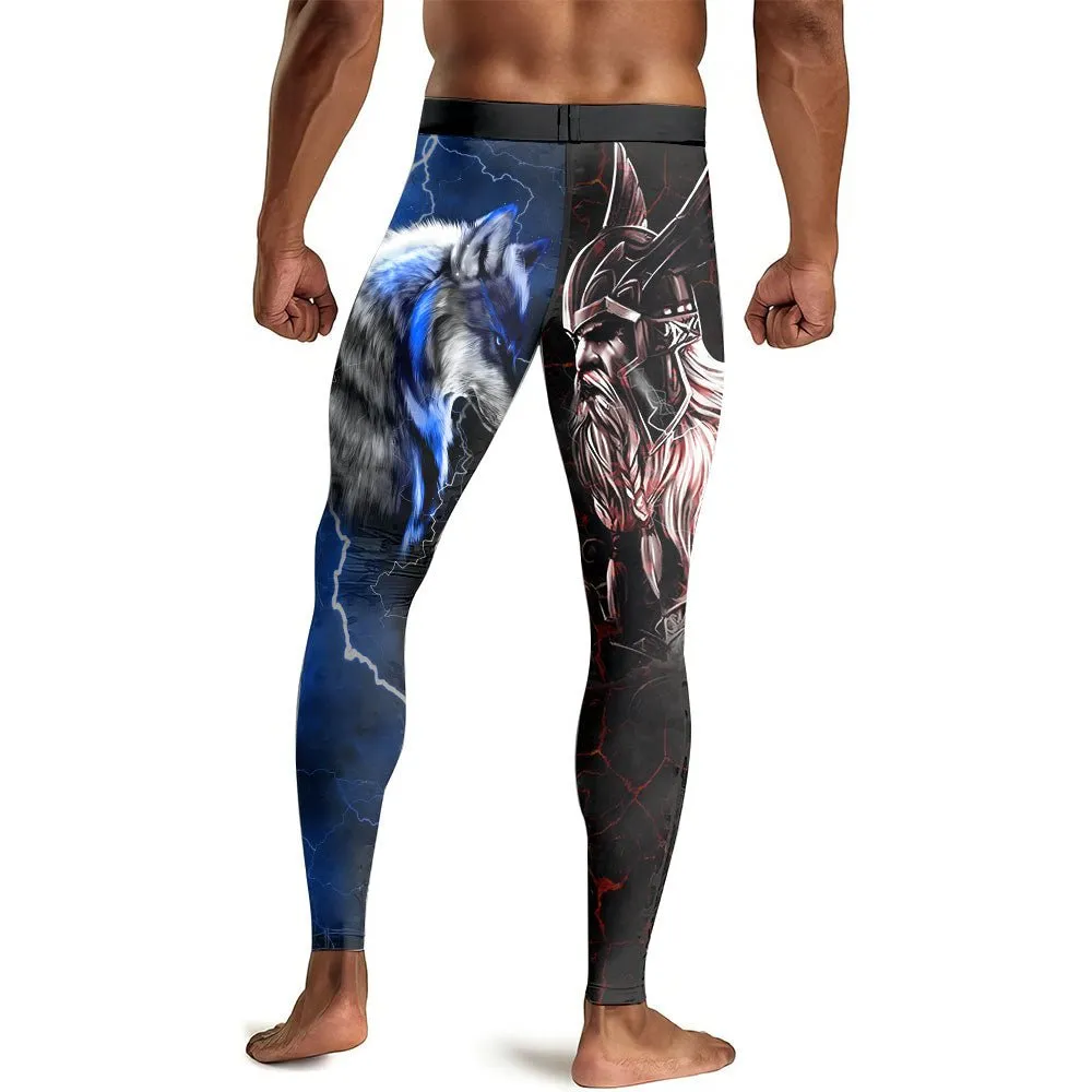 Viking Versus Wolf Men's Compression Leggings