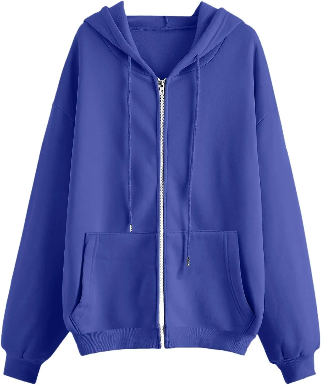 Womens Zip Up Hoodies Lightweight Fleece Jackets Oversized Long Sleeve Preppy Sweatshirt 2024 Fall Outfits Y2k Clothes