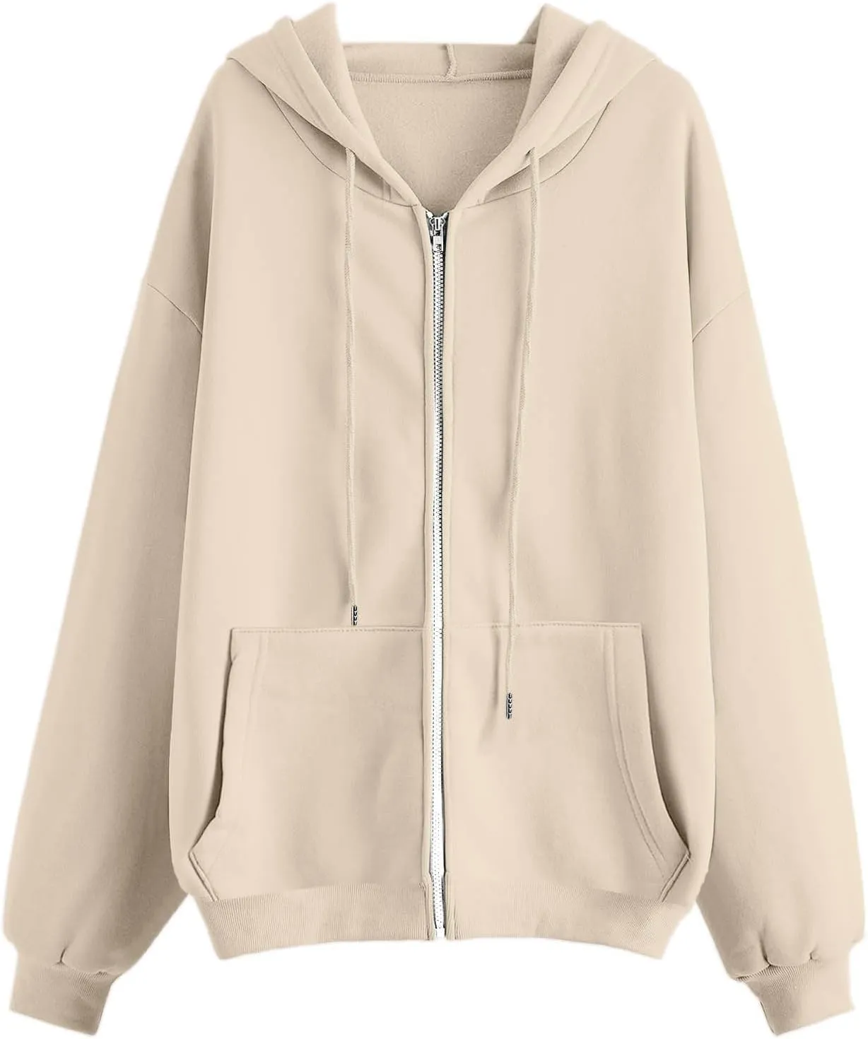 Womens Zip Up Hoodies Lightweight Fleece Jackets Oversized Long Sleeve Preppy Sweatshirt 2024 Fall Outfits Y2k Clothes